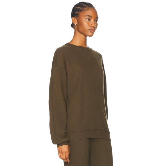 Eterne Oversized Crewneck Sweatshirt in Moss Small New Womens Pullover - Picture 3 of 14